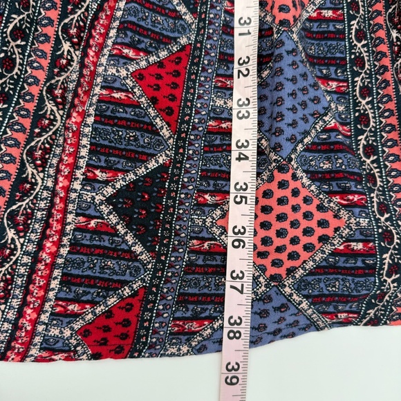 Roxy Dress Women XL Blue Pink Sleeveless Open Back Boho Peasant Hippie Cottage - Picture 10 of 11